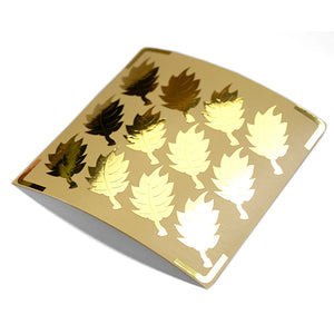 Autocollant feuille doré métallique en forme de feuille