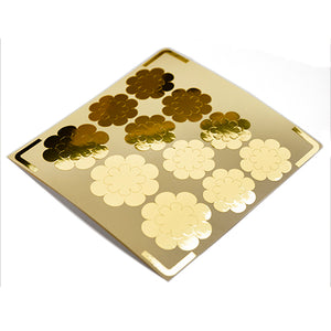 Autocollant feuille dorée métallique en forme de fleur, sticker en forme de fleur, fabrication de cartes bricolage, scrapbooking