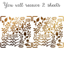 Load image into Gallery viewer, Leaf shaped elements gold foil stickers
