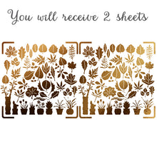 Load image into Gallery viewer, gold foil stickers of plants
