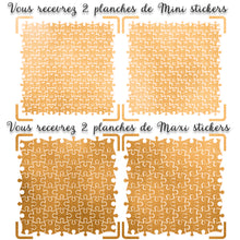 Load image into Gallery viewer, jigsaw puzzle shaped gold foil sticker
