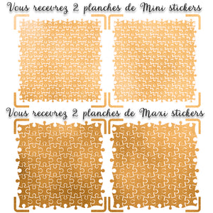 jigsaw puzzle shaped gold foil sticker