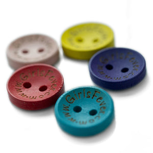 15mm Lot de boutons personnalisés en bois de couleurs assorties, boutons rond mélange de couleur