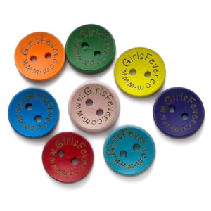 15mm Lot de boutons personnalisés en bois de couleurs assorties, boutons rond mélange de couleur