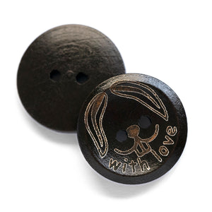 houten knoop met logo