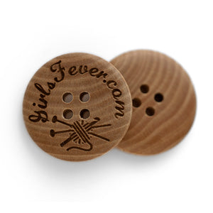 23mm bouton en bois concave 4 trous personnalisable