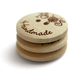 Bouton personnalisé, 25mm bouton en bois personnalisable