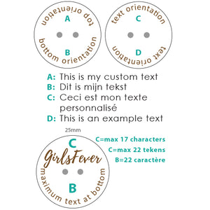 25mm Bouton personnalisé pour vêtement femme, bouton personnalisé avec logo, bouton personnalisable en bois