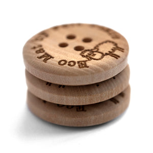 23mm bouton en bois concave 4 trous personnalisable de tricot ou de crochet