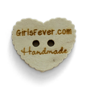Boutons en bois forme de coeur