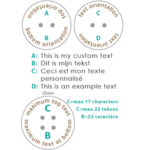 25mm Bouton personnalisé pour vêtement femme, bouton personnalisé avec logo, bouton personnalisable en bois