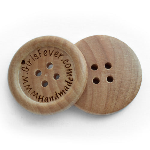 30mm Gepersonaliseerde ronde Camillia houten knopen 50st