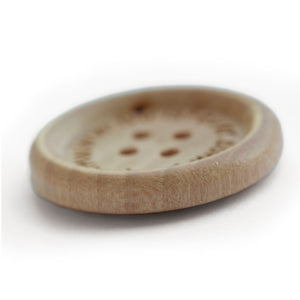 30mm Personalized round concave Camillia wooden buttons 50 pcs
