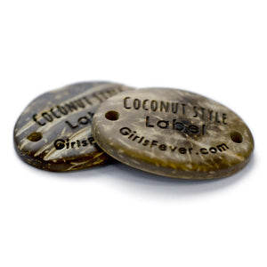 étiquettes en Noix de Coco naturel 2 trous