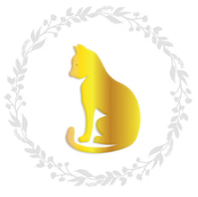 Afbeelding in Gallery-weergave laden, Kalme Katvormige goudfoliestickers / kattenpatroonstickers / kattensymboolstickers / envelopstickers
