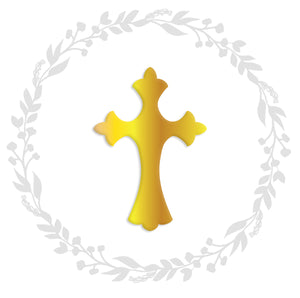 Kruisje icoon goudfolie stickers / kruis teken pictogram stickers / kruis symbool stickers / communie stickers