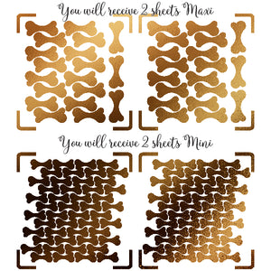 Dog bone gold foil stickers, teacher reward stickers, planner sticker, closure stickers, journal stickers, envelope seal stickers