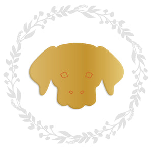 Autocollant feuille dorée métallique en forme de chien, sticker en forme de la tête du labrador, fabrication de cartes bricolage, scrapbooking
