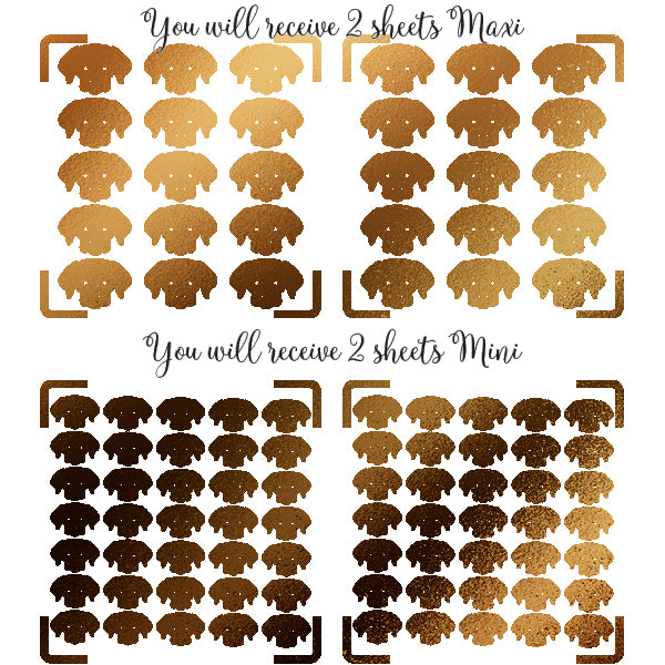 Labrador head gold foil stickers, teacher reward stickers, planner sticker, closure stickers, journal stickers, envelope seal stickers