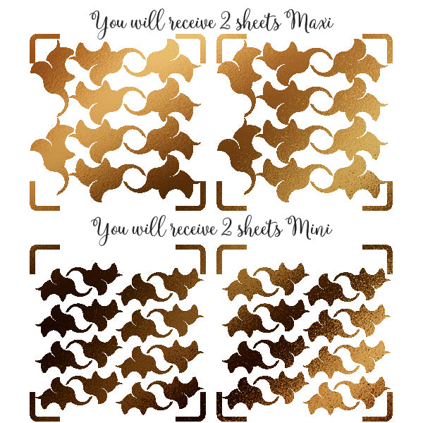Metallic goudfolie olifant natuur stickervel 32 stuks gestanste stickers, envelop sluiting stickers