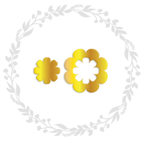 Flower motif diecut gold foil stickers / flower pattern stickers / flower symbol stickers / envelope closure stickers